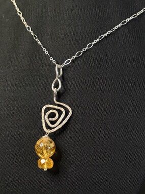 Sterling Silver Citrine Artisan Crafted Necklace